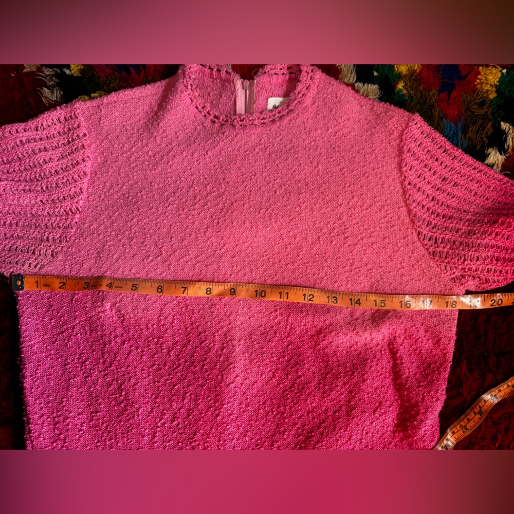 60s Vintage Barbie Pink bouclé Knit Wiggle Dress Sz M - Picture 6 of 9